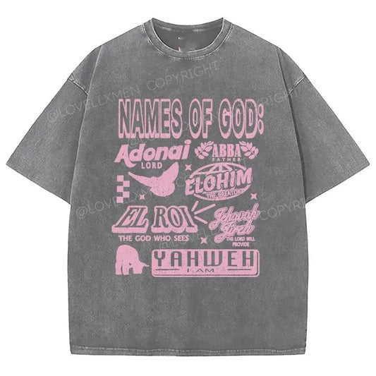 Yahweh Washed T-Shirt, Christian Jesus  t shirts, Vintage 90s Graphic Tee Gift Cotton Top Womenswear, Mineral color...