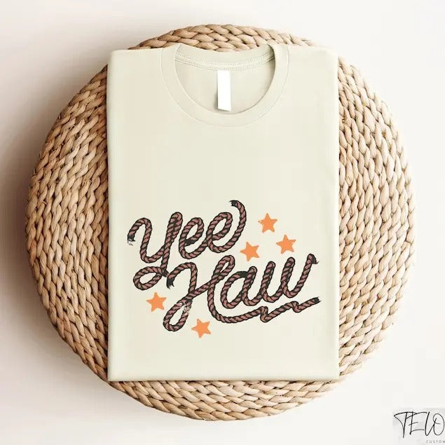 Yee Haw Rope Shirt, Cowboy Rope Sweatshirt, Western Star Tee, Retro Sayings Country Clothing, Cowboy Western Graphic Gifts, Rodeo Tshirt