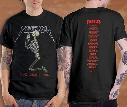 Yeezus "God Wants You" Tour Tee, Double Sided Shirt Gifts for the Man of Character,Merch gift