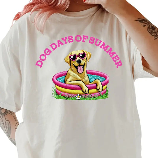 Yellow Lab Dog Days of Summer Shirt ~ Unisex Apparel Relaxed Fit Printed In The USA Clothing Womenswear Casual Comfort Cotton Top Athletic Boho Chic