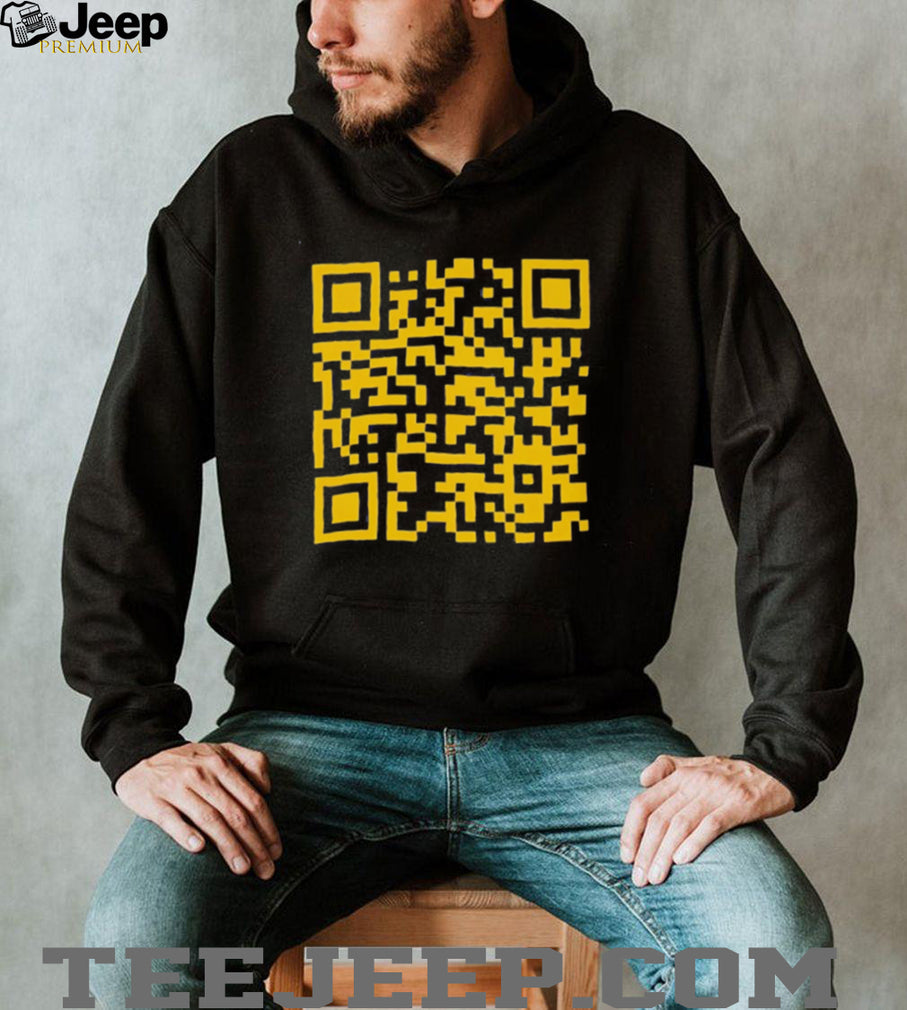 Yellow QR Code Scannable Mystery Graphic T Shirt