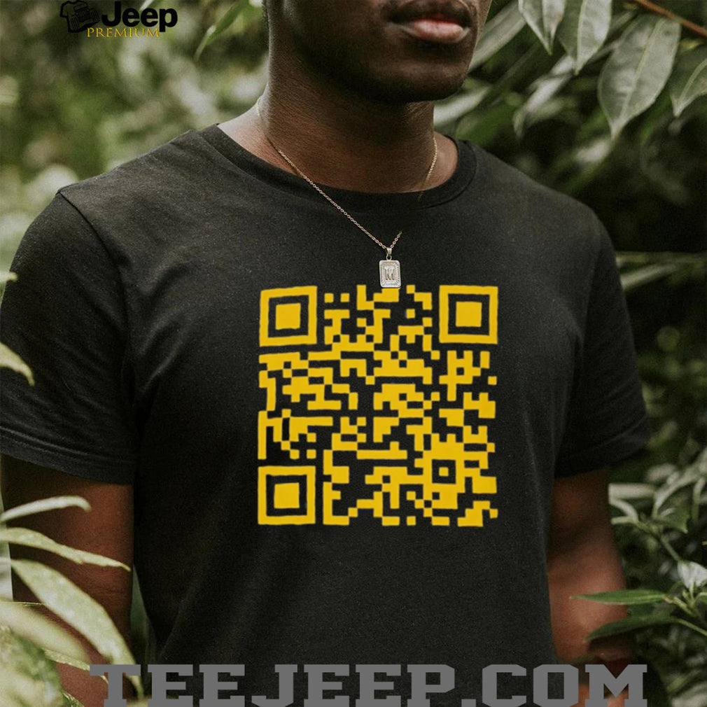 Yellow QR Code Scannable Mystery Graphic T Shirt