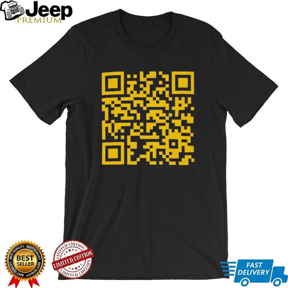 Yellow QR Code Scannable Mystery Graphic T Shirt
