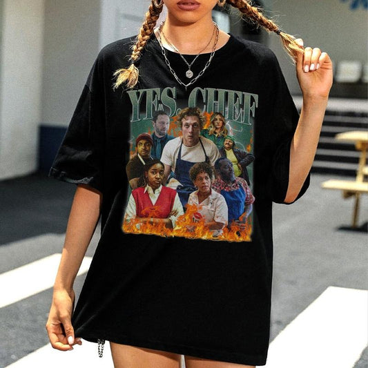 Yes Chef Retro T-Shirt Sweatshirt Hoodie Unisex Cotton Fabric