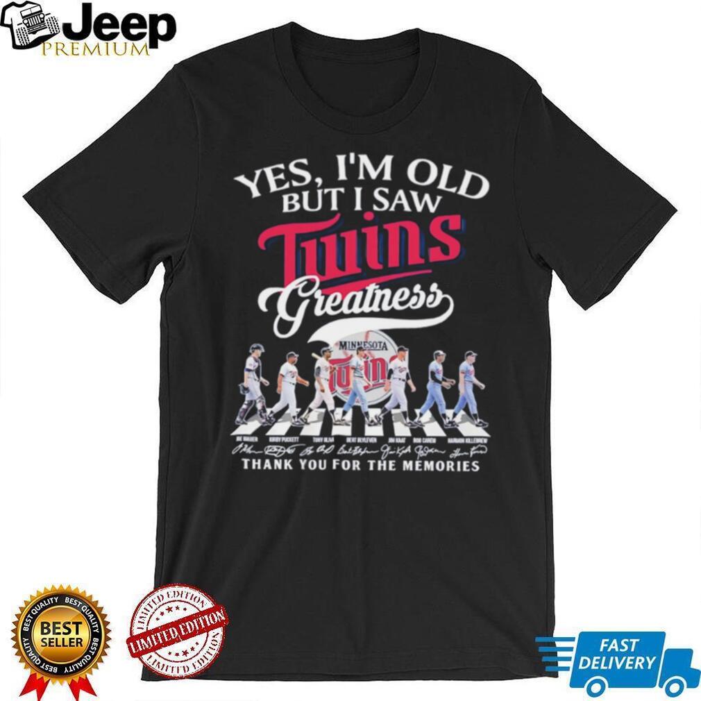 Yes I’m Old But I Saw Twins Greatness Minnesota Baseball Abbey Road T Shirt