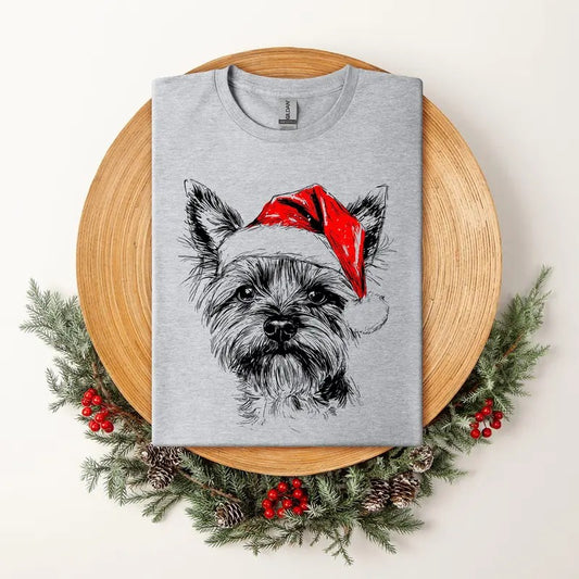 Yorkie, Santa, Yorkshire Terrier Dog, Christmas, Dog Lover, Pet T-Shirt, Soft Style Tee, Women's Graphic Tshirt Hoodie,...