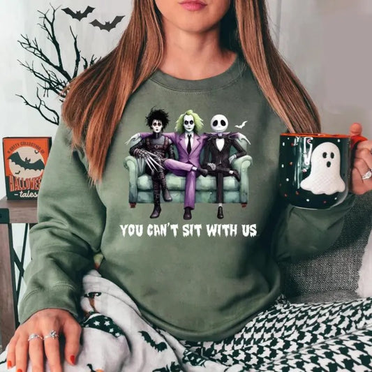 You Cant Sit With Us Halloween Movies Sweatshirt - Shirt - Hoodie, Horro Movies Shirt, Retro Halloween Shirt, Horro Characters Sweatshirt, Halloween Friends T-Shirt, Halloween Gift, Halloween for women, Full Color, For Men, For Women, Casual, Tee Print