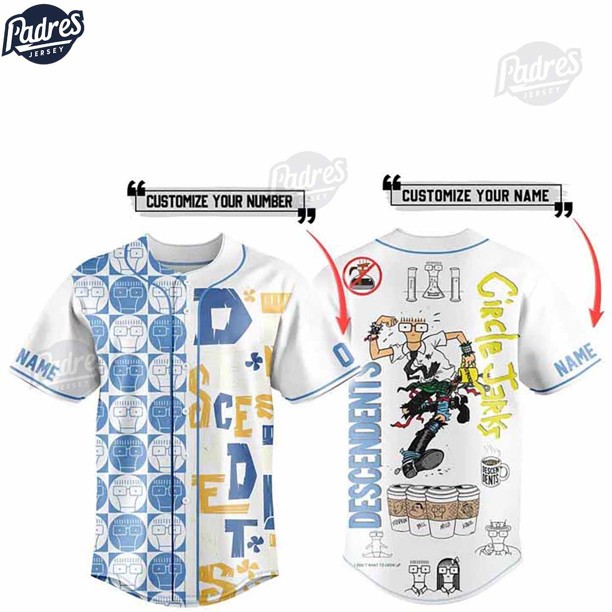 You Got Your Descendents In My Circle Jerks Custom Baseball Jersey - Padres Jersey Oasis: Elevate Your Baseball... (Image 1)