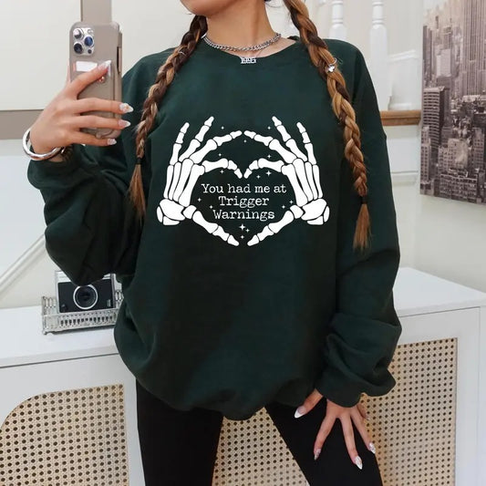 You Had Me At Trigger Warnings Sweatshirt, Bookish Hoodie, Book Club Shirt, Dark Romance Reader, Smut Unisex Sweater
