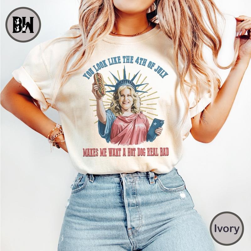 You Look Like The 4th Of July Makes Me Want A Hot Dog Real Bad Shirt, Funny 4th Of July Gift Shirt