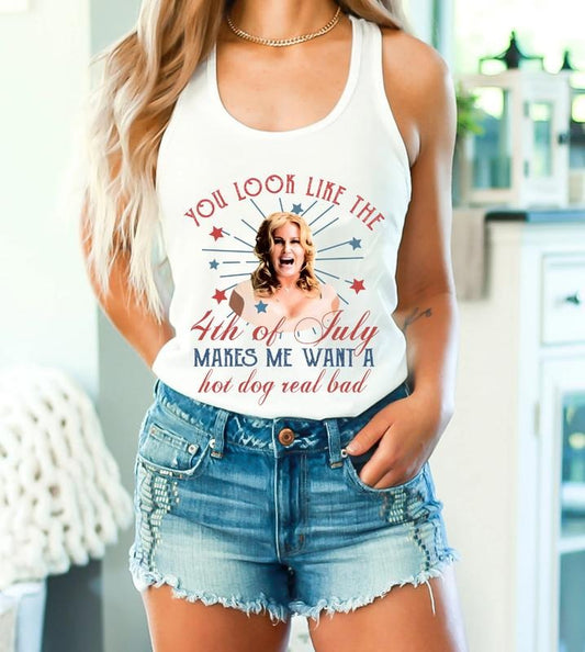 You Look Like The 4th Of July Tank Top, Funny Movie Meme Tank Top, Fourth Of July Tank Top, Patriotic Tank Top