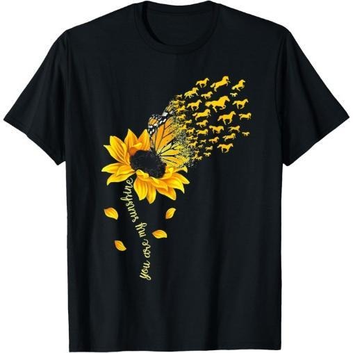 You are My Sunshine Horse Sunflower Funny Horses Lover T-Shirt Made in USA