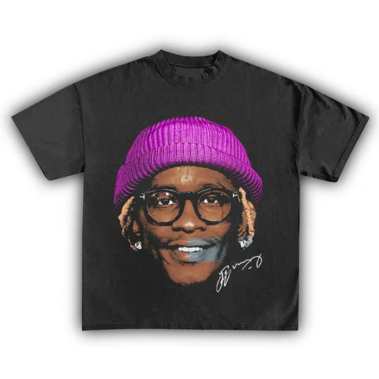 Young Thug Graphic Tee Shirt Big Face Vintage Rapper Hip Hop Concert Merch Men Women Streetwear