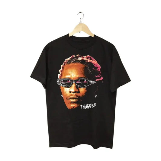 Young Thug Shirt Thugger World Tour 2017 Rapper Rap Black Tee Vtg Men'S T-Shirt