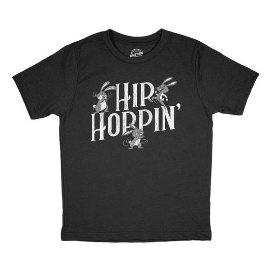 Youth Funny T Shirts Hip Hoppin Sarcastic Danicing Bunny Graphic Novelty Tee For Kids Funny T Shirts Sarcastic Tops for Kids Funny Animal Short Sleeve Novelty Tees for Kids Black -