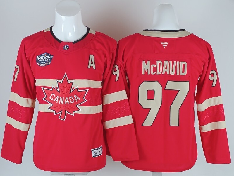 Youth Canada Hockey #97 Connor McDavid Canada 2026 Winter Olympics Youth Style 2