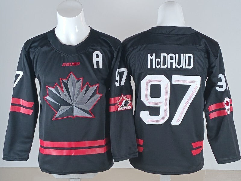Youth Canada Hockey #97 Connor McDavid Canada 2026 Winter Olympics Youth Style 4