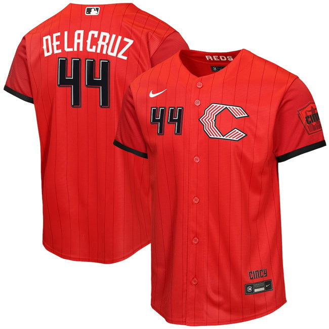 Youth Cincinnati Reds #44 Elly De La Cruz Red 2026 City Connect Stadium Stitched