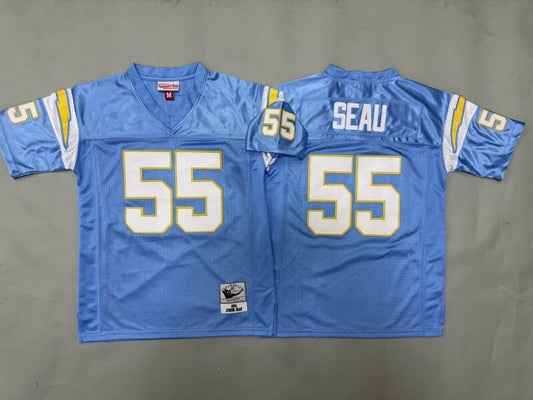 Youth Los Angeles Chargers #55 Junior Seau Lightning Youth Style 1