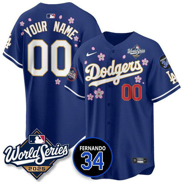 Youth Los Angeles Dodgers ACTIVE PLAYER Custom Royal Tokyo 2025 World Series With