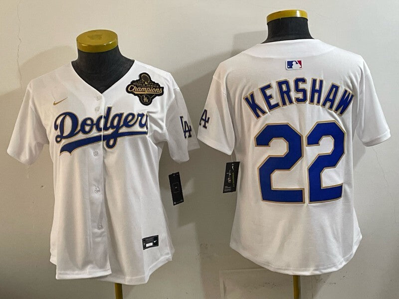 Youth Los Angeles Dodgers #22 Clayton Kershaw Dodgers Women Youth Style 2