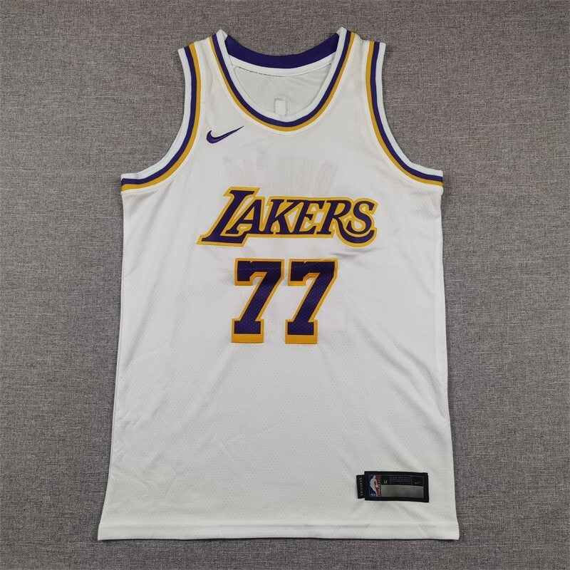 Youth Los Angeles Lakers #77 Luka Doncic Youth Lakers 77 # Doncic White Style 2