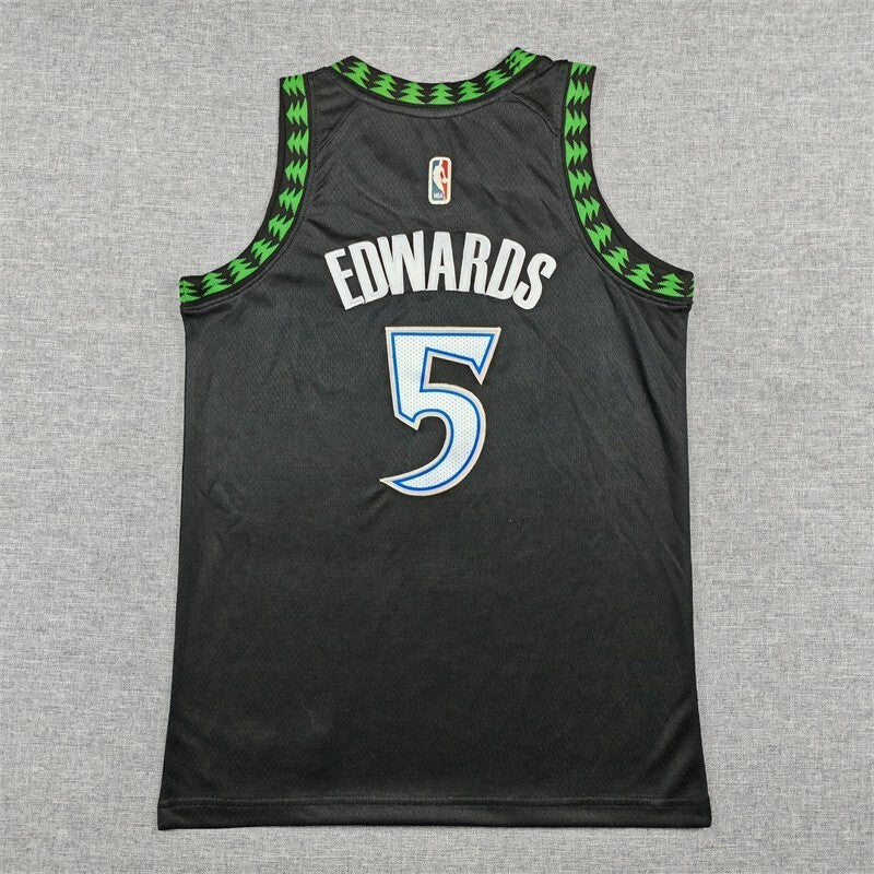 Youth Minnesota Timberwolves #5 Anthony Edwards Youth Timberwolves 5 Classic Black Style 2