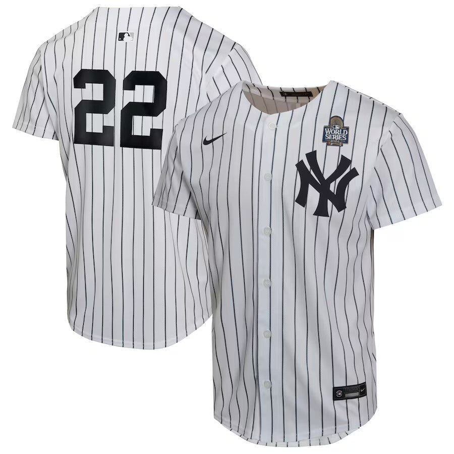 Youth New York Yankees #22 Juan Soto 2024 World Series Home Game Player Jersey - White