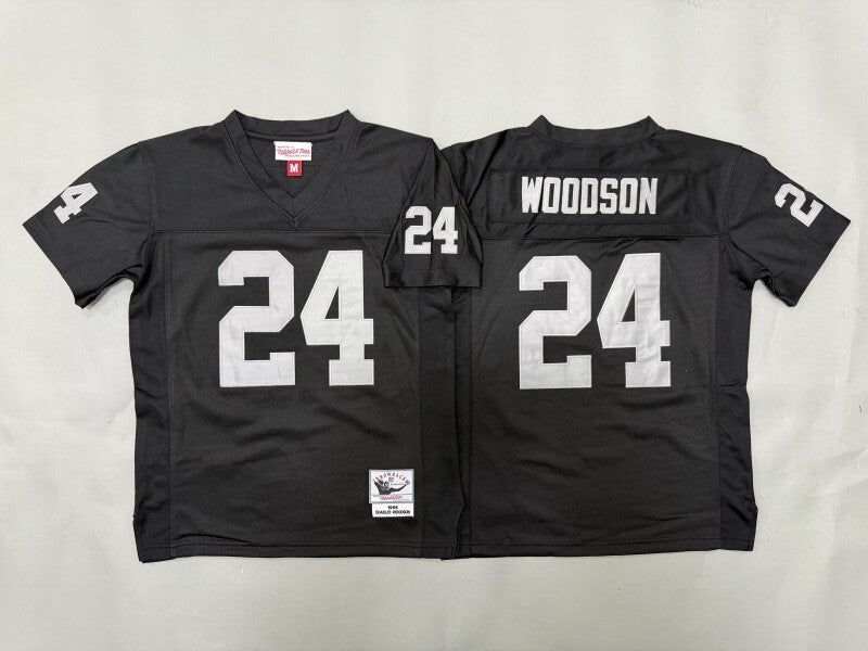 Youth Oakland Raiders #24 Charles Woodson Raiders Youth