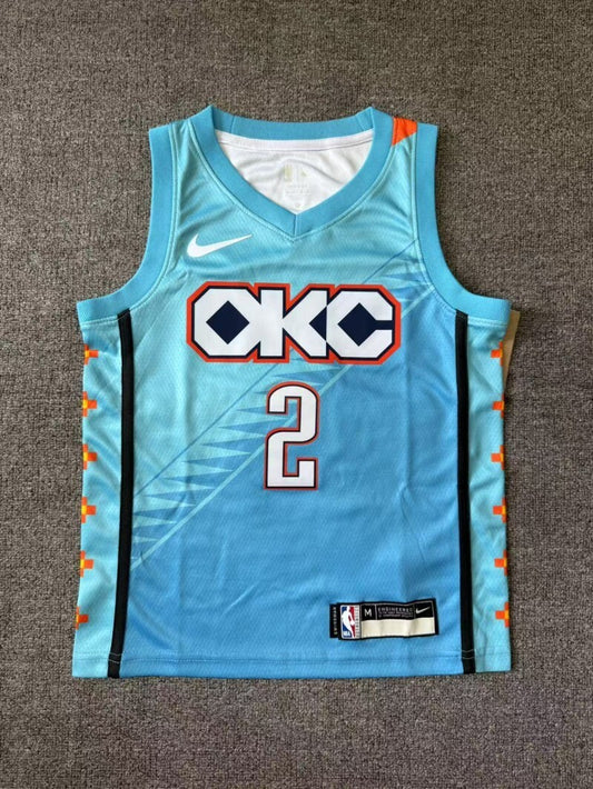 Youth Oklahoma City Thunder #2 Shai Gilgeous-Alexander Youth 19 Season Thunder Team City Blue Style 2