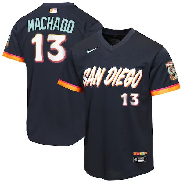 Youth San Diego Padres #13 Manny Machado Obsidian 2026 City Connect Stadium Stitched