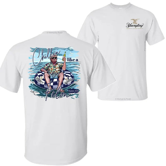 Yuengling Lager Beer Trump Chillin Like a Felon Summer 2024 T-shirt Sweatshirt Hoodie, Trump 2024 Shirt, Yuengling Lager Beer Shirt, Double Sided Graphic Printed Unisex Classic Comfort Cotton T-Shirts in all Sizes all Colors for Men and for Women