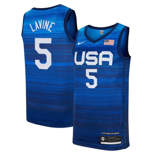 Zach LaVine USA Basketball 2020 Summer Olympics Player Jersey - Navy Style 2