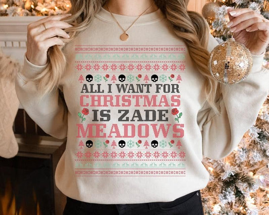 Zade Meadows Ugly Christmas Sweater, Haunting Adeline Hoodie, Spicy Book Shirt, Dark Romance Reader Merch, Bookish Gift, Little Mouse Unisex Soft Comfort Crewneck Pullover Long Sleeves Graphic Fabric Sweater