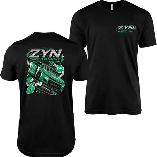 Zyn Racing Spearmint NASCAR Style Tshirt - Zyn Flavors Race Tee, Streetwear , 100% Cotton, Crew Neck, Slight Stretch,...