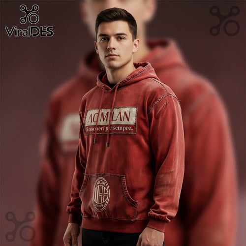 AC Milan Football Club – Rosso Neri per Sempre Vintage Premium Hoodie