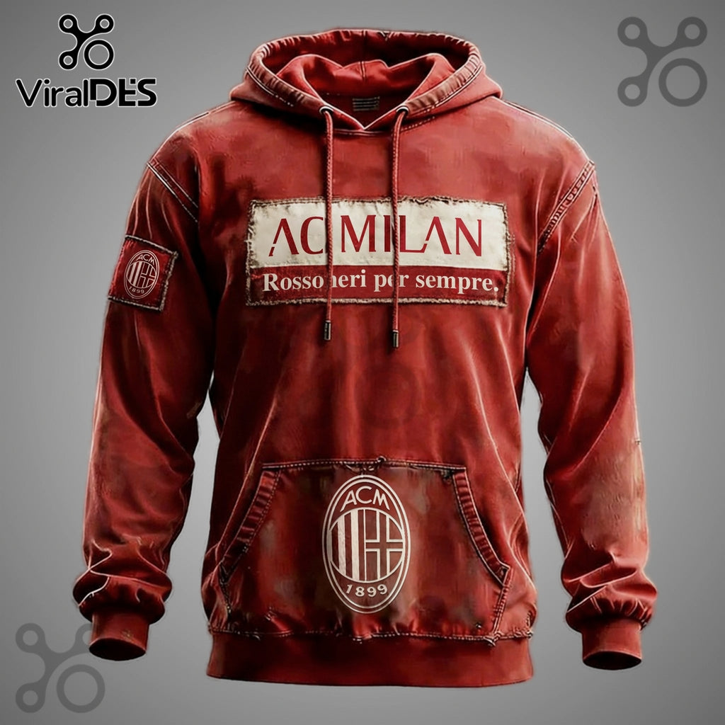 AC Milan Football Club – Rosso Neri per Sempre Vintage Premium Hoodie