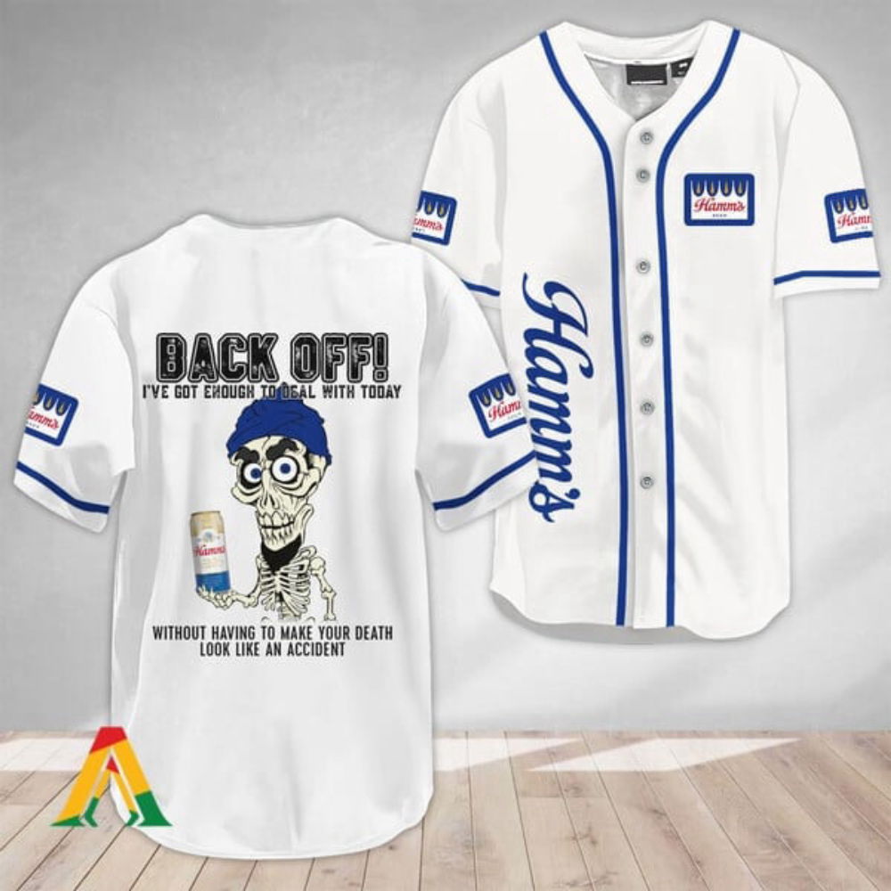 Achmed Back Off: Hamm s Beer Baseball Jersey - Unique & Stylish Sports Apparel - Aopprinter