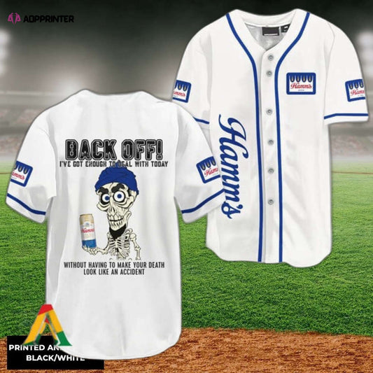 Achmed Back Off: Hamm s Beer Baseball Jersey - Unique & Stylish Sports Apparel - Aopprinter