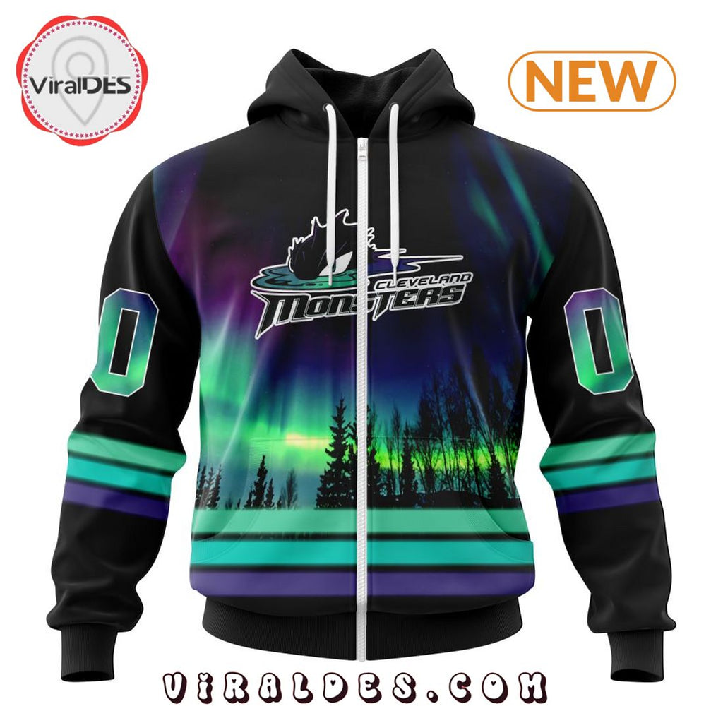 AHL Cleveland Monsters Special Northern Lights Hoodie