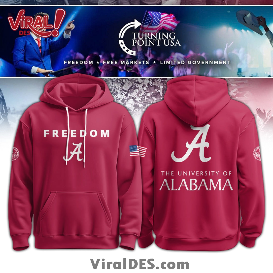 Alabama Campus Freedom 2025 Red Hoodie