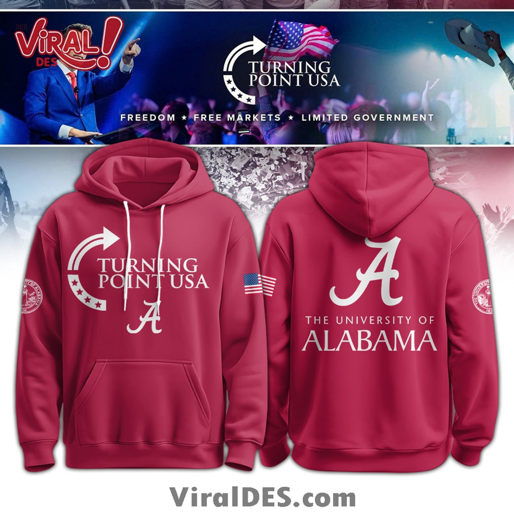 Alabama Campus Turning Point USA Red Hoodie And Cap