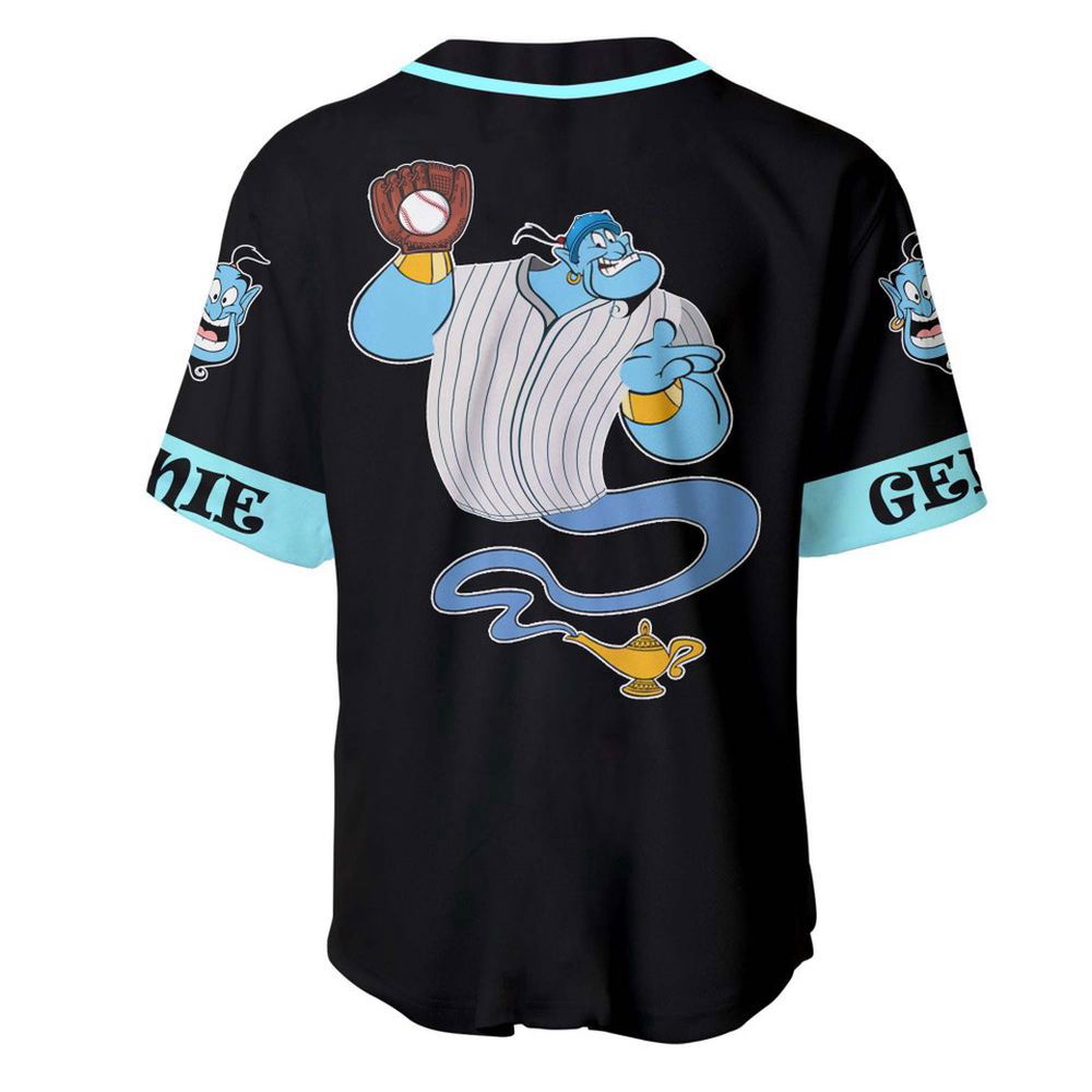Aladdin Genie Black Blue Disney Unisex Cartoon Custom Baseball Jersey - lylyprint.com