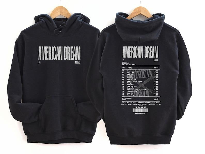 america dream 21 savage 2 sided  Shirt, 21 Savage Vintage 90s Merch, 21 Savage Fan Gift Shirt, Music Shirt