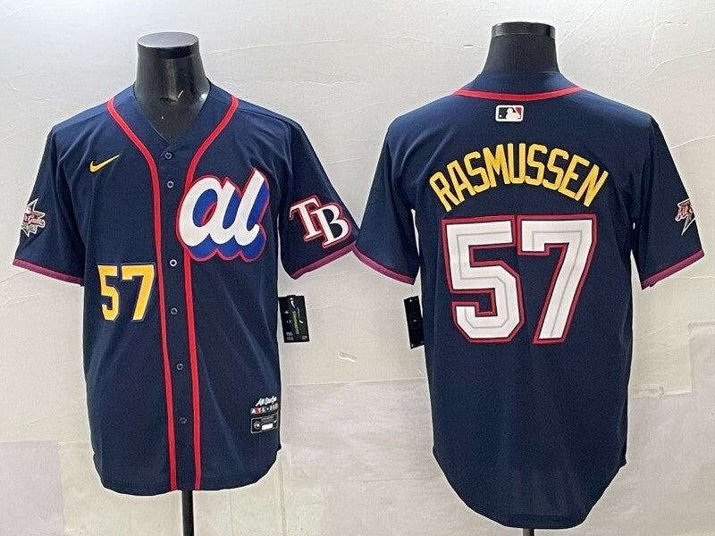 american league #57 drew rasmussen navy 2025 all-star edition limited stitched Rays 25 All-Star