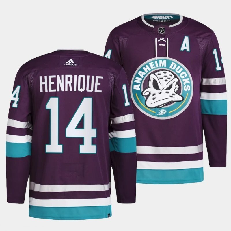 anaheim ducks #14 adam henrique 2023-24 30th anniversary purple jersey
