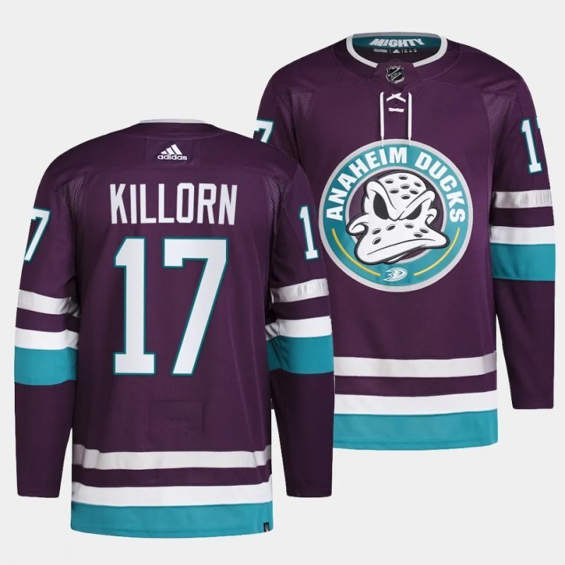 anaheim ducks #17 alex killorn 2023-24 30th anniversary purple jersey