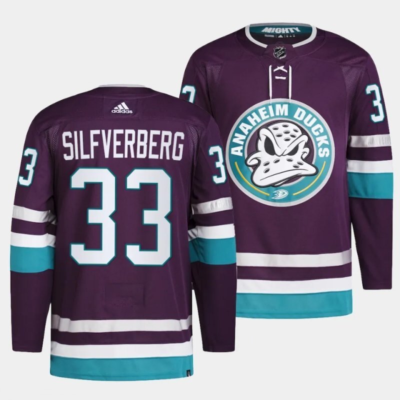 anaheim ducks #33 jakob silfverberg 2023-24 30th anniversary purple jersey