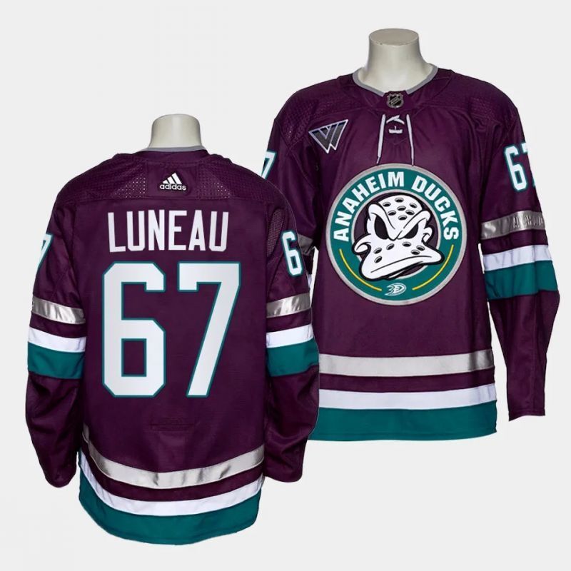 anaheim ducks #67 tristan luneau alternate navy 30th season jersey