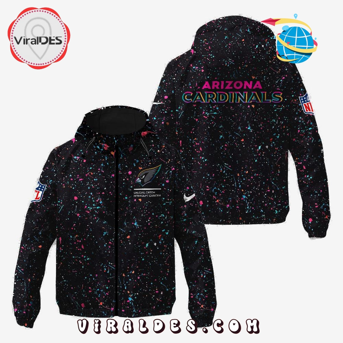 Arizona Cardinals Crucial Catch 2025 Windbreaker Jacket